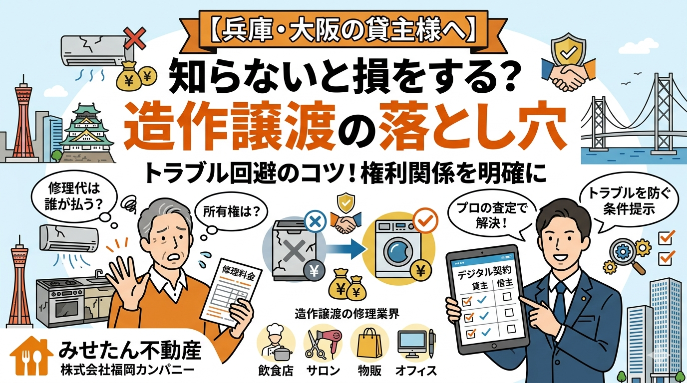 【兵庫・大阪の貸主様へ】知らないと損をする？テナント契約における造作譲渡の落とし穴