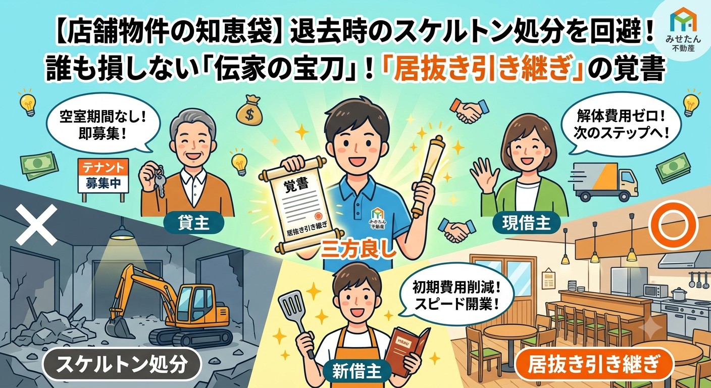 【店舗物件の知恵袋】退去時に事情が変わったら？スケルトン処分を回避する「伝家の宝刀」とは？